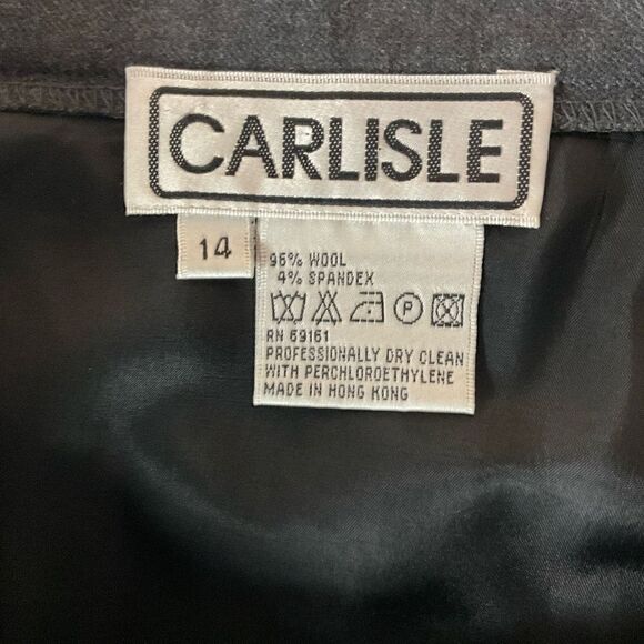 Carlisle Maxi Skirt Dark Grey A-Line Wool Spandex Blend Charcoal Women Size 14 - Picture 3 of 13